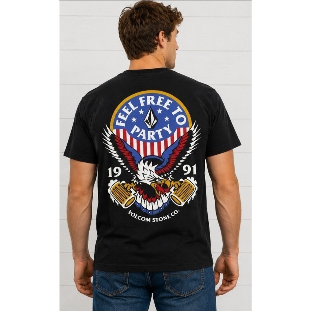 Men's Volcom Stone T Shirt Freedom Eagle 1991 New Size Small Excellent L300